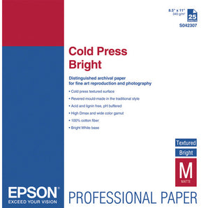 COLD PRESS BRIGHT 8.5X11 25 SHEETS (S042307)