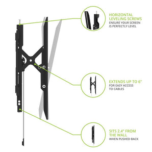 Kanto TE300SG Extendable Tilting Outdoor Weatherproof Locking TV Wall Mount for 45” to 100” TVs-Black