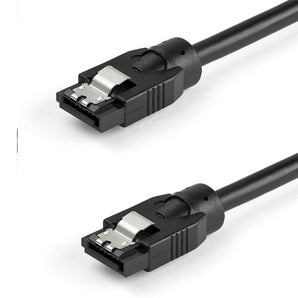 0.3 m round SATA cable with straight latching connections - Supports data transf (SATRD30CM)