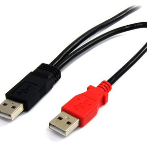 StarTech.com USB2HABMY6 USB Y Cable for External Hard Drive, USB A to Mini B, 6-Feet