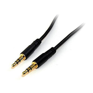 StarTech.com 6 ft Slim 3.5mm Stereo Audio Cable - M/M - 3.5mm Male to Male Audio Cable for Your Smartphone, Tablet or MP3 Player (MU6MMS)