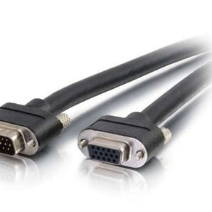 C2G 50237 Select VGA Video Extension Cable VGA Male to VGA Female, In-Wall CMG-Rated, Black (6 Feet, 1.82 Meters)