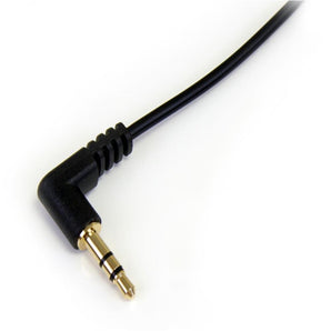 Startech.Com MU1mmSRA Slim to Right Angle Stereo Audio Cable-M/M, 1-Feet (3.5mm)