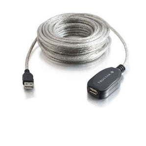 C2G 39000 USB Active Extension Cable - USB 2.0 A Male to A Female Cable, White (39.4 Feet, 12 Meters)