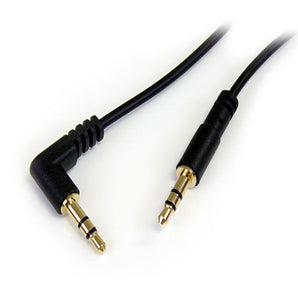 Startech.Com MU1mmSRA Slim to Right Angle Stereo Audio Cable-M/M, 1-Feet (3.5mm)