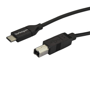 StarTech.com USB2CB2M 2m 6' USB C to USB B Cable-USB 2.0-USB Type C Printer Cable M/USB 2.0 Type-C to Type-B Cable, Black