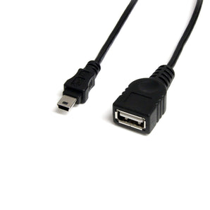 StarTech.com USBMUSBFM1 Mini USB 2.0 Cable, USB A to Mini B F/M, 1-Feet