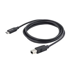 StarTech.com USB2CB2M 2m 6' USB C to USB B Cable-USB 2.0-USB Type C Printer Cable M/USB 2.0 Type-C to Type-B Cable, Black