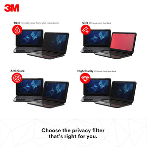 3M Laptop Screen Privacy Filter for 15.6 inch Monitors - Black - Widescreen 16:9 - PF156W9B