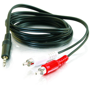 C2G 40423 Value Series One 3.5mm Stereo Male to Two RCA Stereo Male Y-Cable (6 Feet, 1.82 Meters), Black