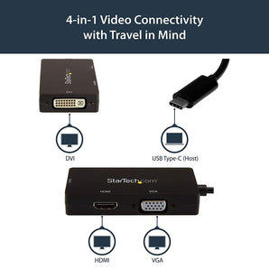 StarTech.com StarTech.com USB-C Multiport Video Adapter - 4K 30 Hz - USB C to HDMI/DVI/HDMI - USB C Adapter - USB C Dongle - USB C Hub (CDPVGDVHDBP)