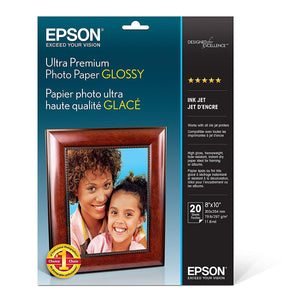 Epson S041946 Ultra Premium Glossy Photo Paper, 8 X 10, 20 Sheets Ink