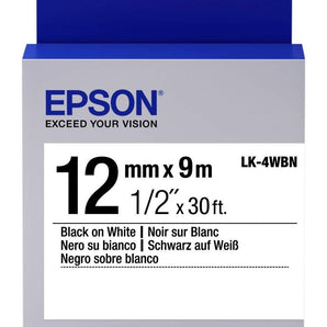 EPSON STND BLK/WHT 12MM TAPE CARTRIDGE (LK-4WBN)