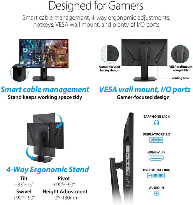 ASUS Monitor VG248QG 24FHD 1920x1080 1ms/0.5ms HDMI/DP/DVI-D