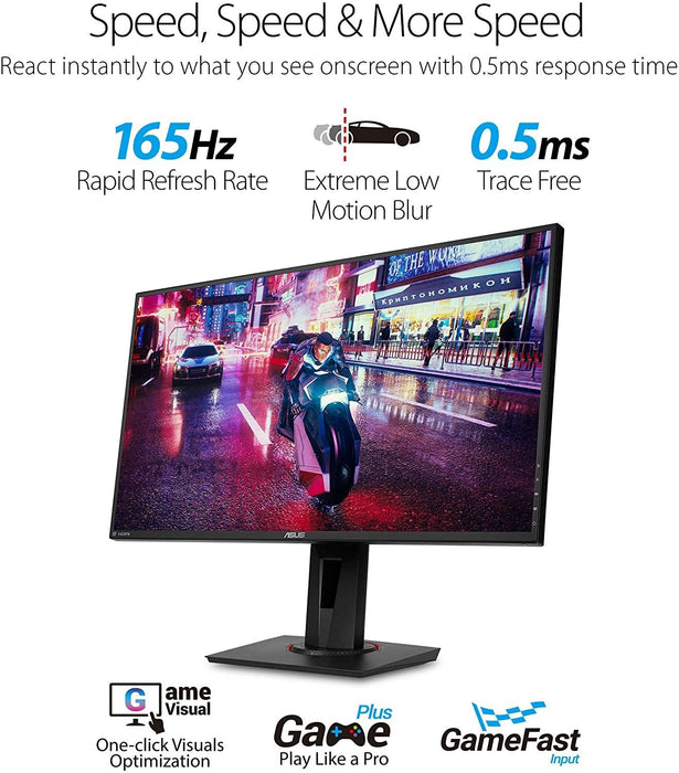 Asus VG278QR 27” Gaming Monitor 165Hz Full HD (1920 X 1080) 0.5ms